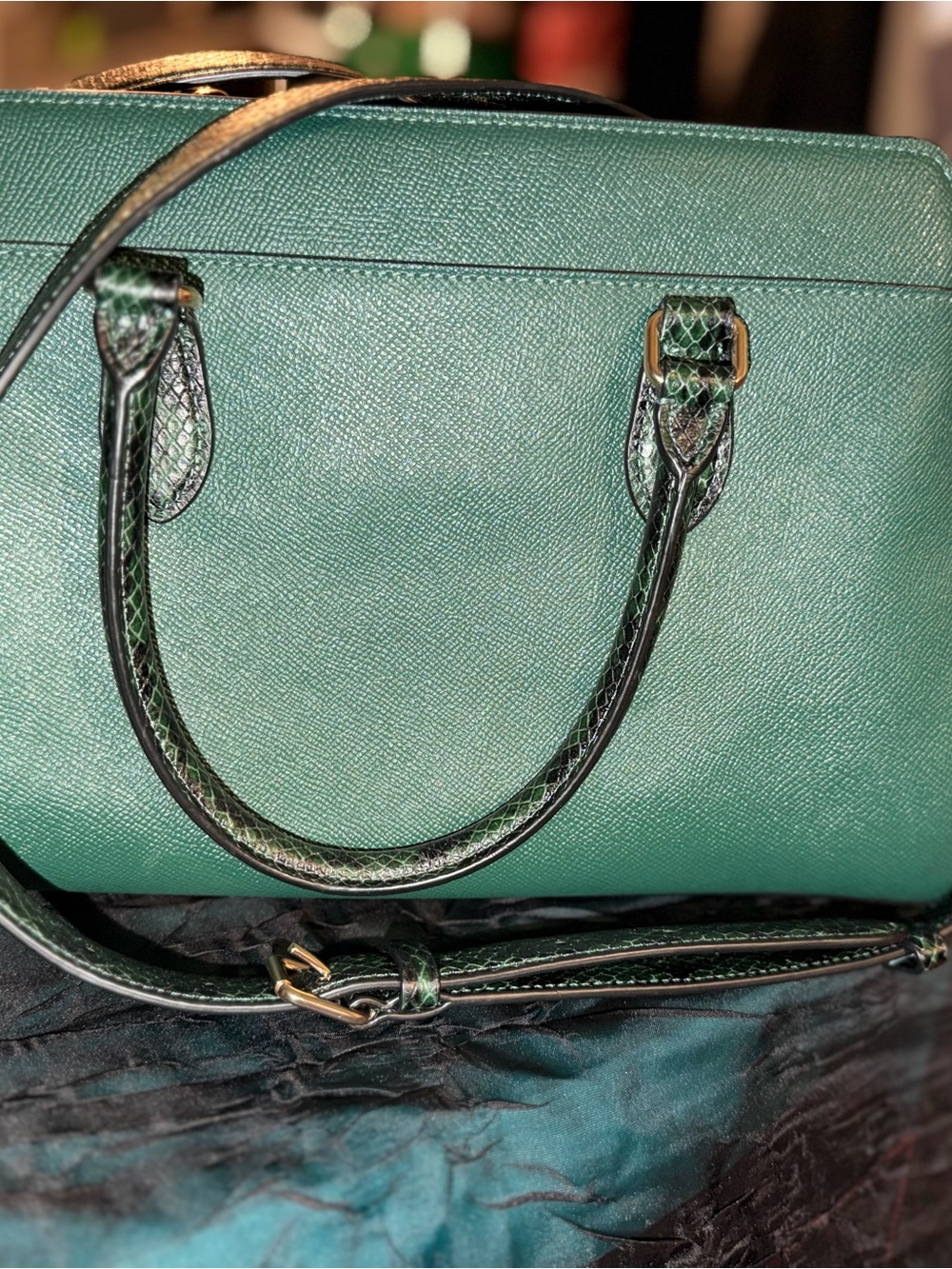 Coach Teal Green Leather Satchel